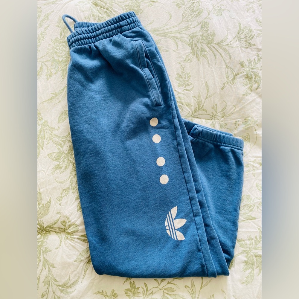 Adidas Kids Teal Joggers with White Accents